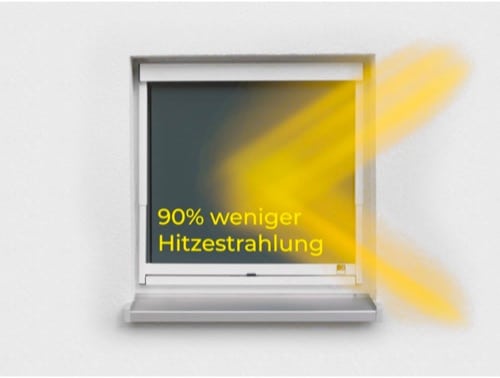 Protección solar exterior perfecta: la cortina enrollable exterior reduce la radiación térmica en un 90 %