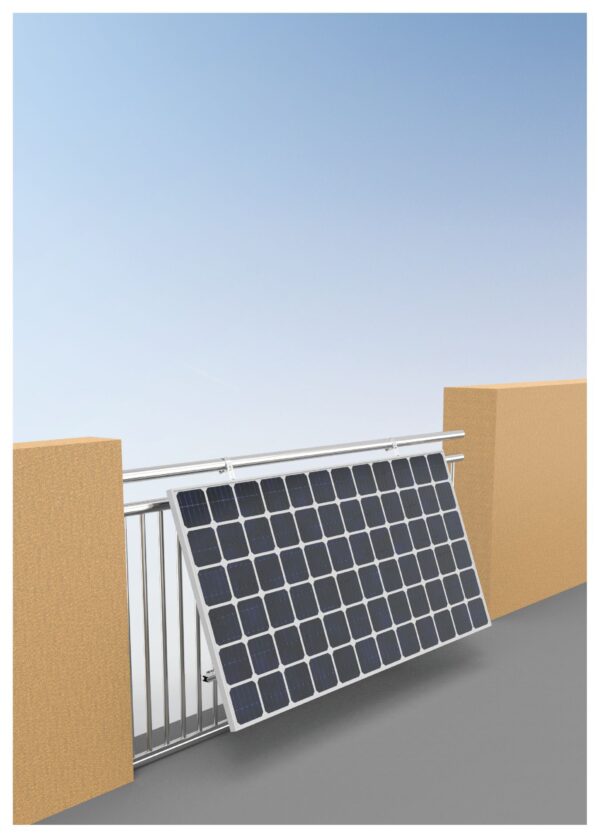 Módulo fotovoltaico montado en una barandilla
