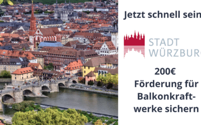 Subvención de hasta 200 euros para centrales eléctricas de balcón en Würzburg
