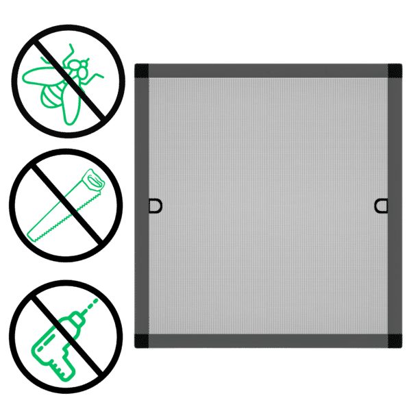 Suplemento de mosquitera para la cortina enrollable de protección térmica ClipnShade. Proporciona una protección fiable contra los insectos. No es necesario taladrar ni serrar.