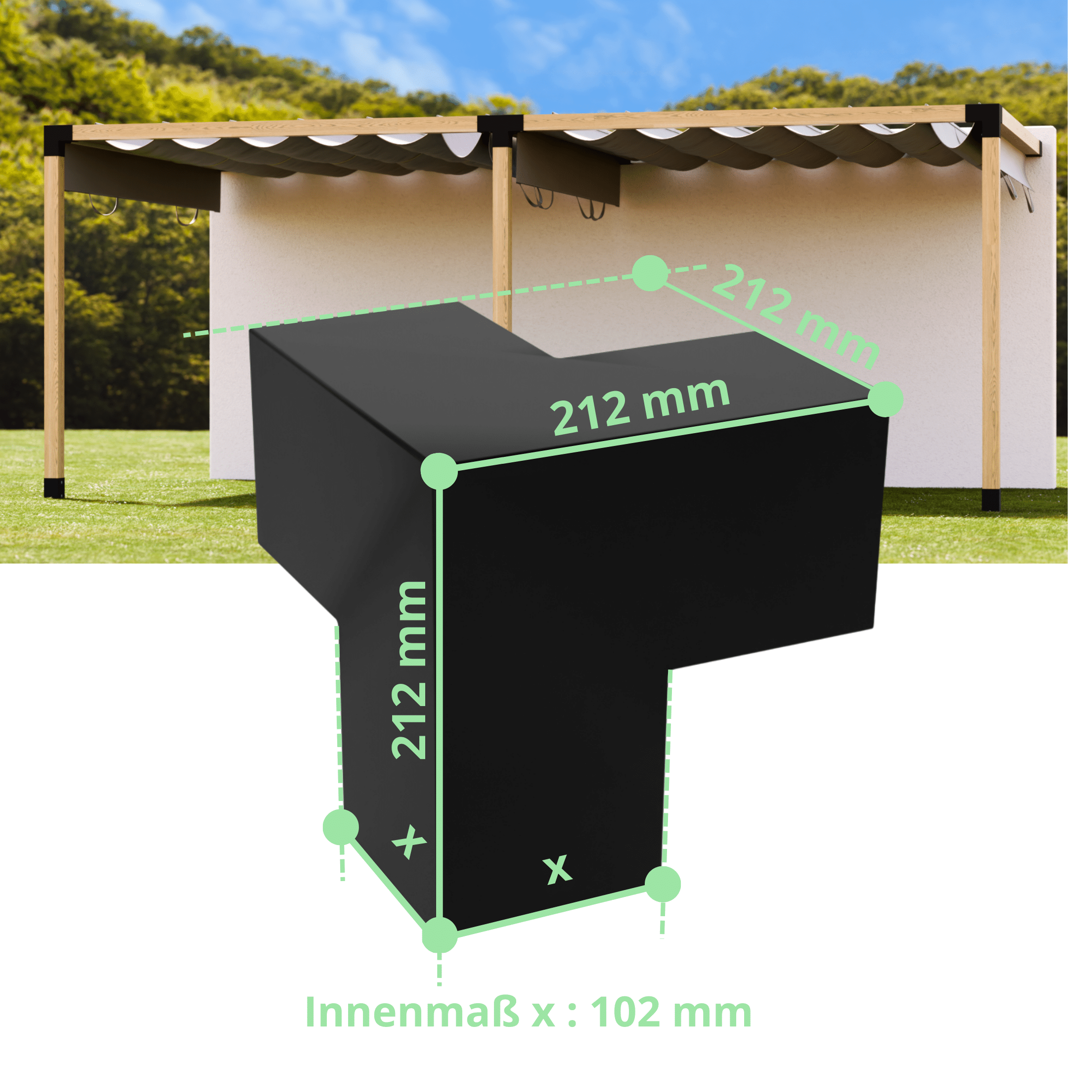 Dimensiones - Cubierta de pérgola