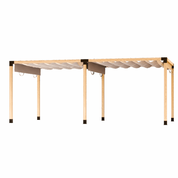 Pérgola cubierta de patio doble techo de tela autoportante y corredera 1