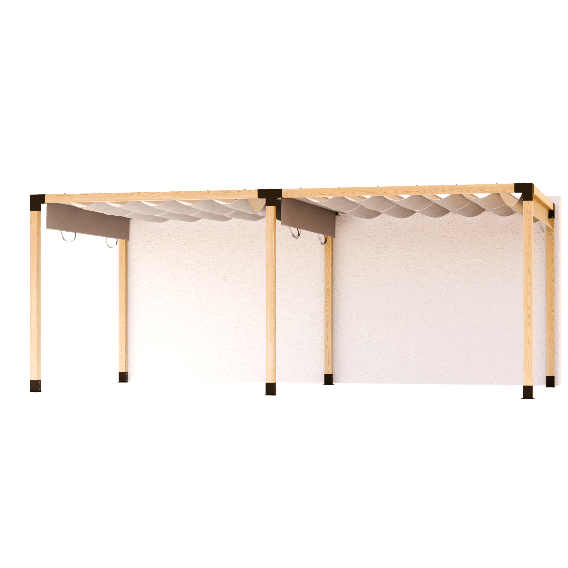 Pérgola cubierta de patio doble techo de tela autoportante y corredera 1