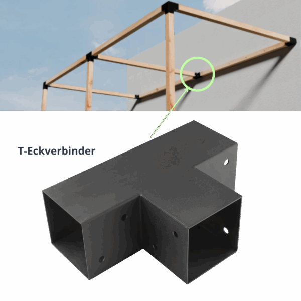 Instalación Conector de esquina en T Conector de poste Conector de viga Pérgola de bricolaje con conexión de pared
