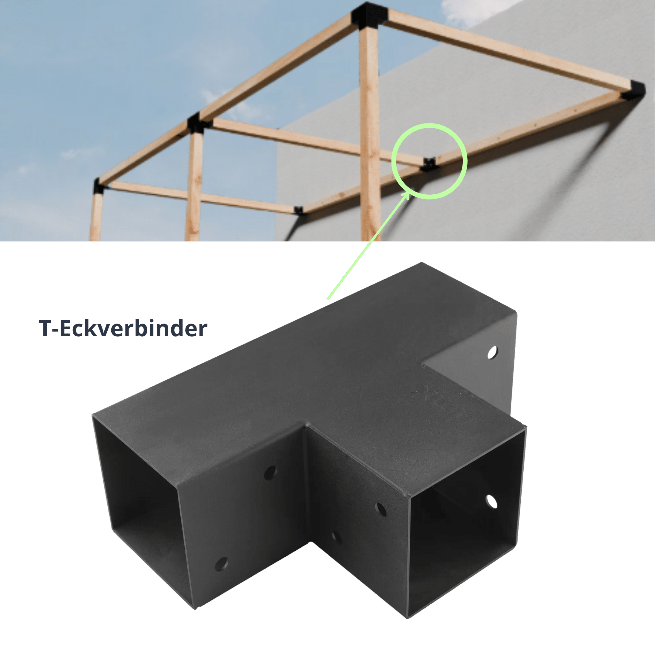 Instalación Conector de esquina en T Conector de poste Conector de viga Pérgola de bricolaje con conexión de pared