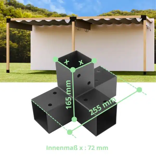 X Conector de esquina 70 mm Dimensiones